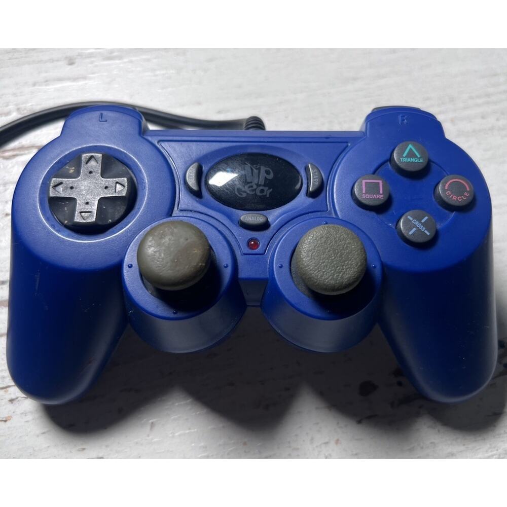 Hip Gear Hip Controller Wired Controller for Sony PlayStation 2 LM539 Blue PS2